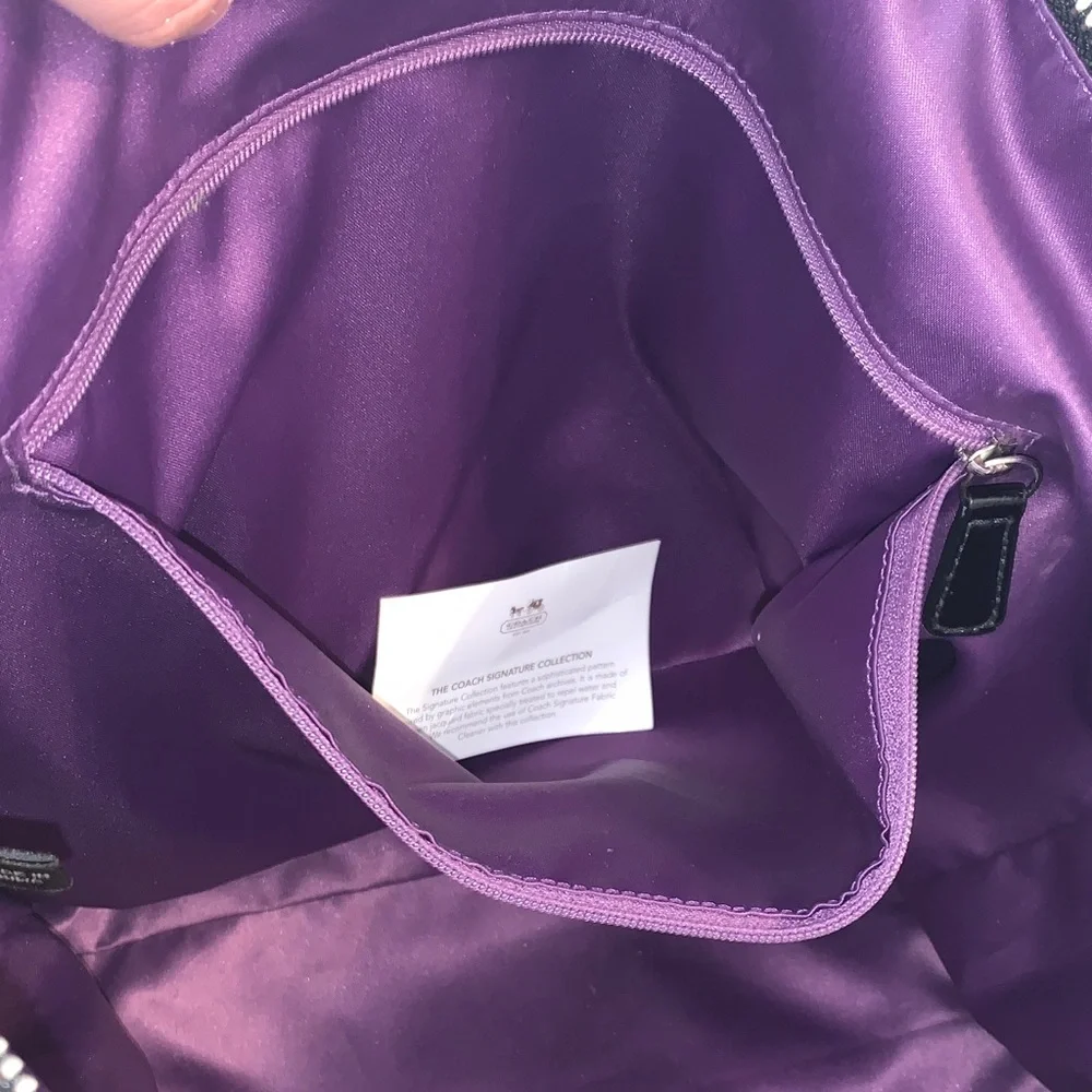 Coach Poppy Signature grey and black Jacquard Tote Bag purse & extra strap - Picture 8 of 17